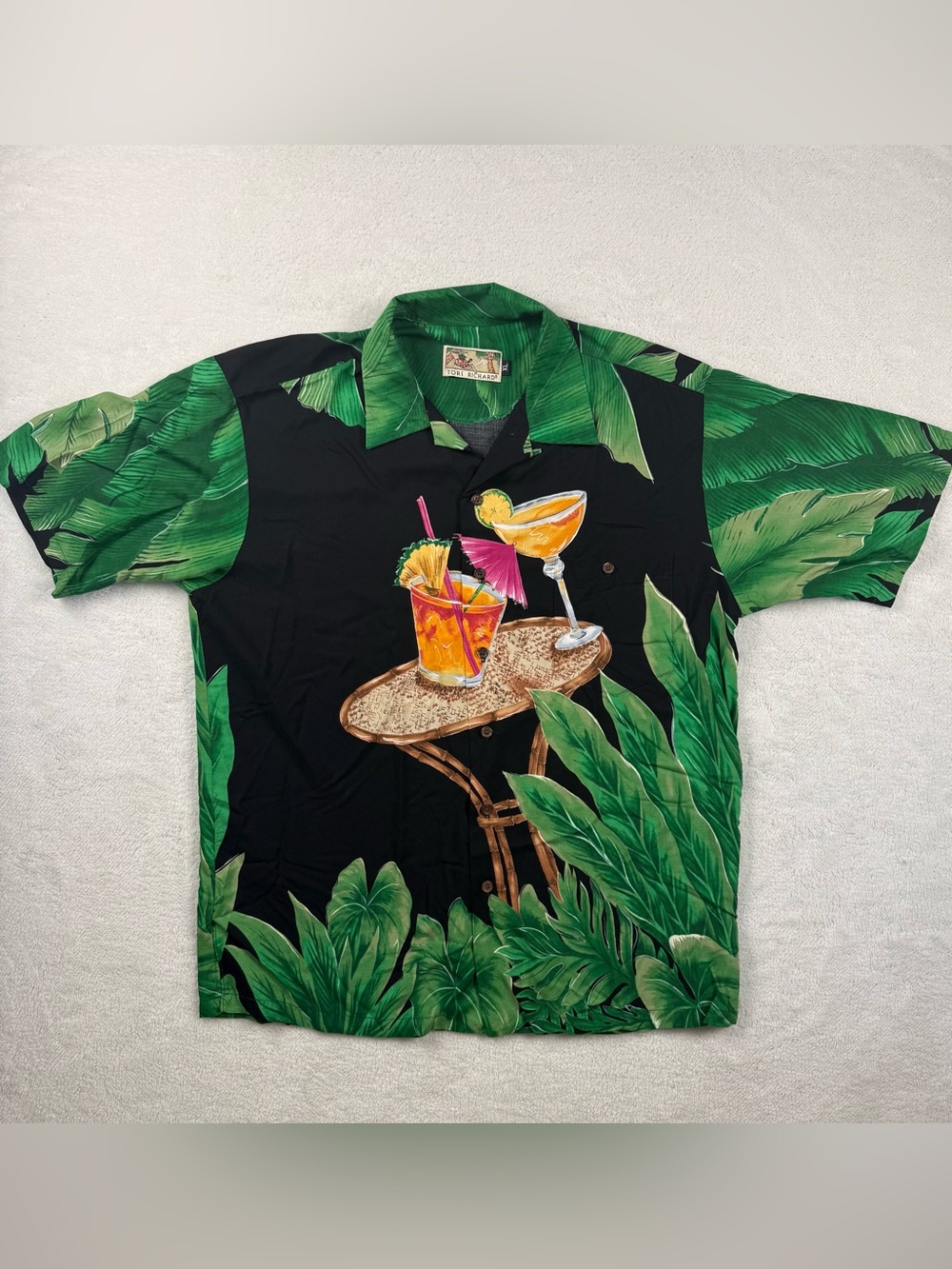 Vintage Tori Richard Men’s XL Shirt Holiday Hawaiian Cocktail Tropical Print